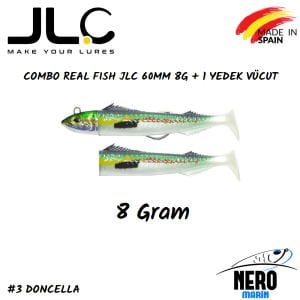 JLC Real Fish Combo 8gr. Kafa 60mm Vücut 2'li Paket #3 Doncella