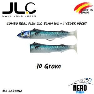 JLC Real Fish Combo 10gr. Kafa 80mm Vücut 2'li Paket #2 Sardina