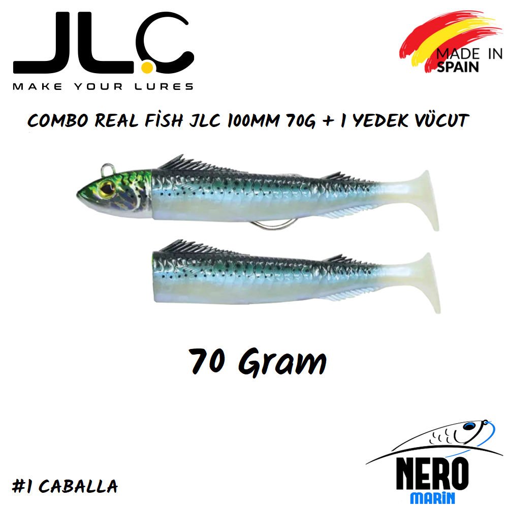 JLC Real Fish Combo 70gr. Kafa 100mm Vücut + 1 Yedek Vücut #1 Caballa
