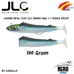 JLC Real Fish Combo 100gr. Kafa 130mm Vücut + 1 Yedek Vücut #1 Caballa