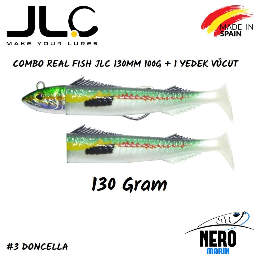 JLC Real Fish Combo 130gr. Kafa 130mm Vücut + 1 Yedek Vücut #3 Doncella