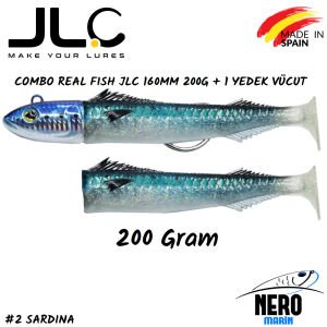JLC Real Fish Combo 200gr. Kafa 160mm Vücut + 1 Yedek Vücut #2 Sardina