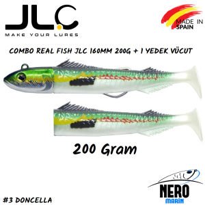 JLC Real Fish Combo 200gr. Kafa 160mm Vücut + 1 Yedek Vücut #3 Doncella