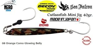 Sea Falcon Cutlass Fish Jig Mini 40gr. 08 Orange Como Glowing Belly