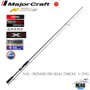 MC N-One NSL-782M/Kurodai Light Spin Kamış 238cm 5-20g