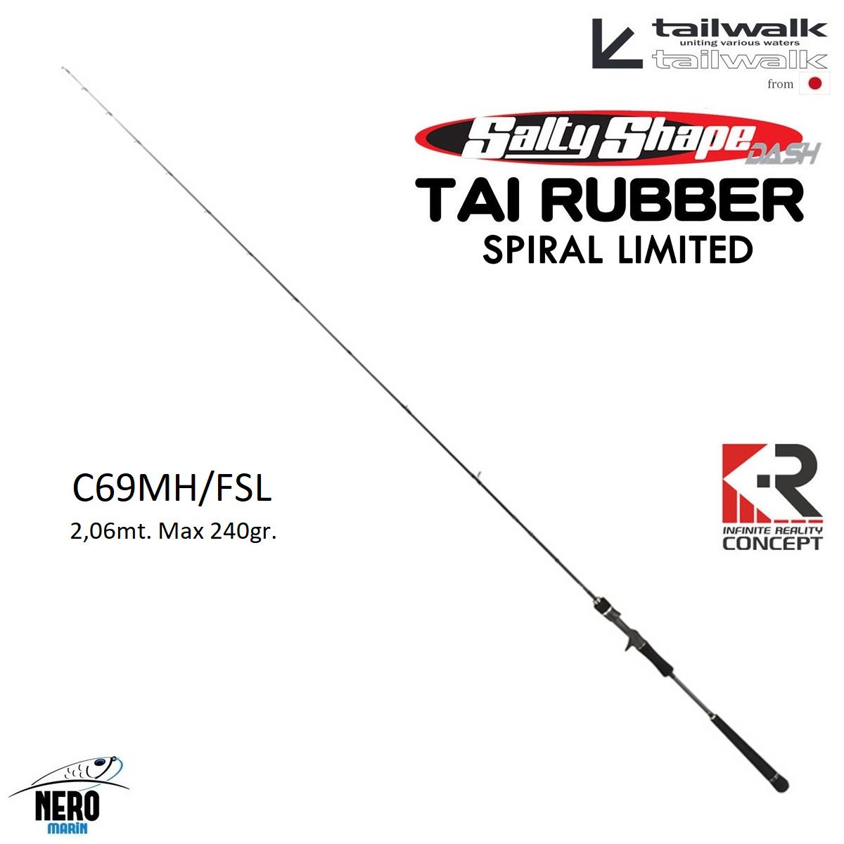 Tailwalk SSD Tai Rubber Full Solid Spiral C69MH/FSL 2,06mt. / Max. 240gr.