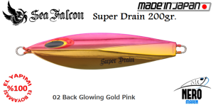 Sea Falcon Super Drain Jig 200gr. 02 Back Glowing Glow Pink