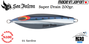 Sea Falcon Super Drain Jig 200gr. 01 Sardine