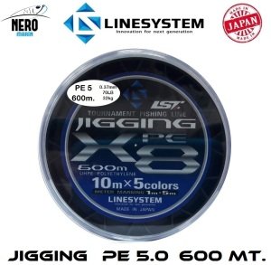 Linesystem Jigging X8 600mt. PE 5.0