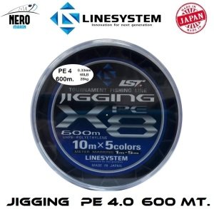 Linesystem Jigging X8 600mt. PE 4.0