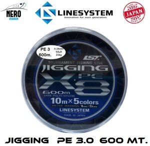 Linesystem Jigging X8 600mt. PE 3.0