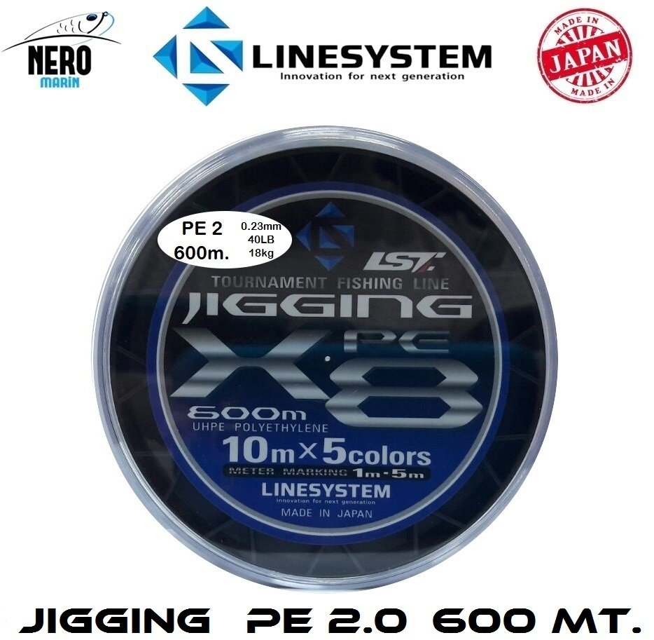 Linesystem Jigging X8 600mt. PE 2.0