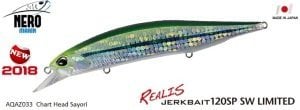 Realis Jerkbait 120SP SW AQAZ033 Chart Head Sayori