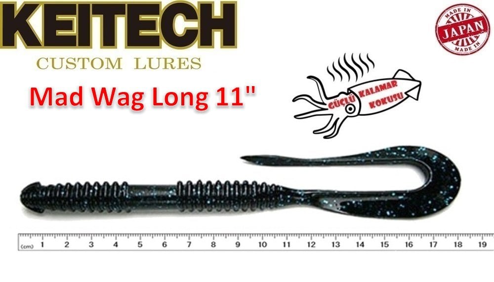 Keitech Mad Wag Long 11'' #312 Black Blue Flake
