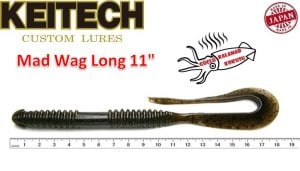 Keitech Mad Wag Long 11'' #101 Green Pumpkin PP.