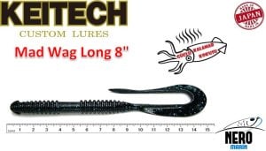 Keitech Mad Wag Long 8'' #312 Black Blue Flake