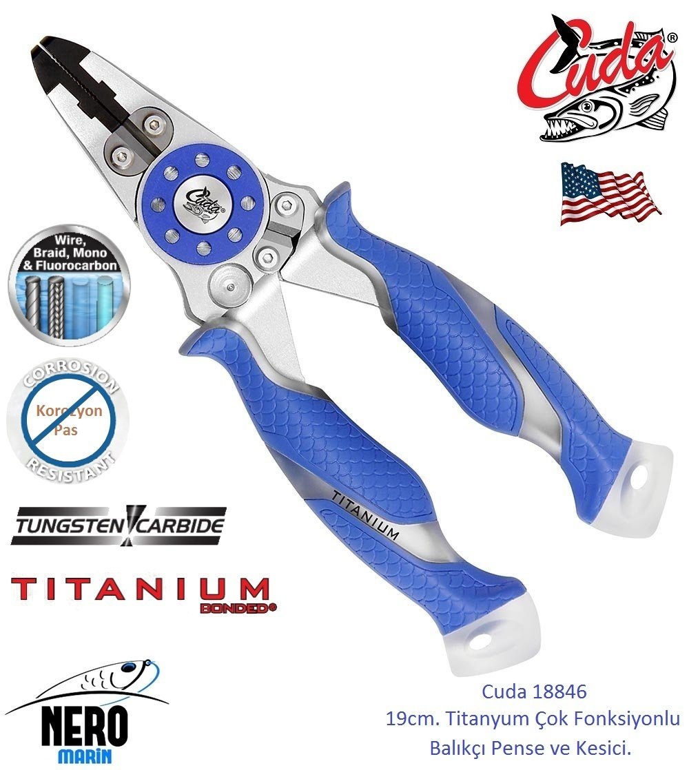 Buy Cuda Titanium Bonded Mono/Braid Fishing Pliers with Wire