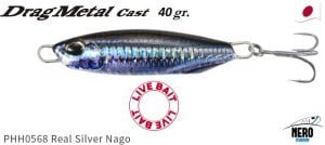 Drag Metal Cast Jig 40Gr. PHH0568 Silver Nago