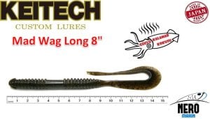 Keitech Mad Wag Long 8'' #101 Green Pumpkin PP.