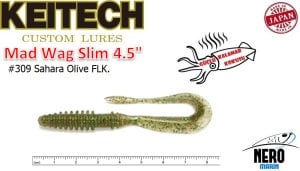 Keitech Mad Wag Slim 4.5'' #309 Sahara Olive FLK.