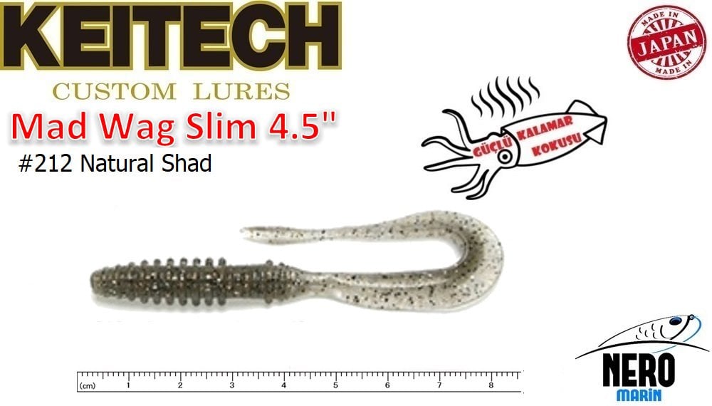 Keitech Mad Wag Slim 4.5'' #212 Natural Shad