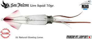 Live Squid 70 Gr.	01	Natural Glowing Lame