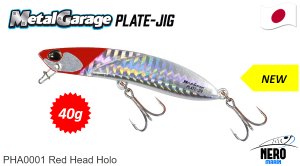 Duo Metal Garage Plate Jig 40gr. PHA0001 Red Head Holo