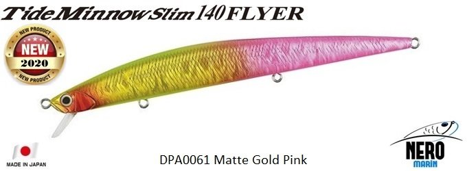 Tide Minnow Slim Flyer 140 DPA0061 Matte Gold Pinkl