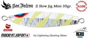 Sea Falcon Z Slow Mini Jig 35gr. 02 Lightning Glowing Silver