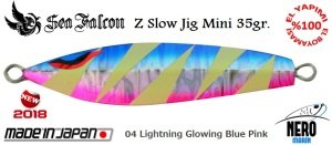 Sea Falcon Z Slow Mini Jig 35gr. 04 Lightning Glowing Blue Pink