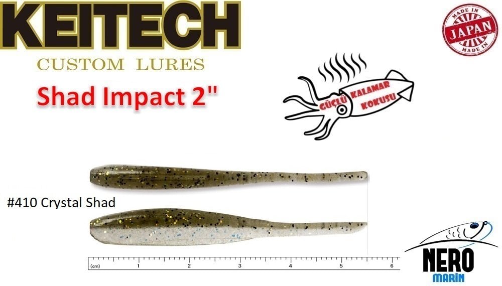 Keitech Shad Impact 2'' #410 Crystal Shad