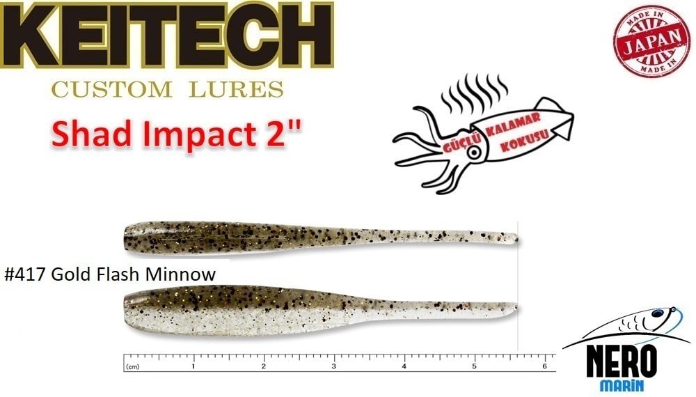 Keitech Shad Impact 2'' #417 Gold Flash Minnow