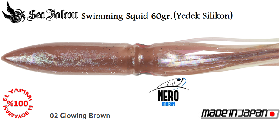 Swimming Squid 60 Gr. Yedek Kılıf	02	Glowing Brown