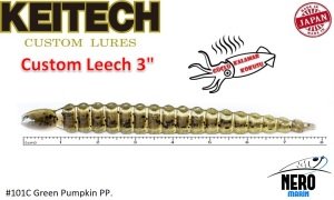 Keitech Leech 3'' #101C Green Pumpkin PP.
