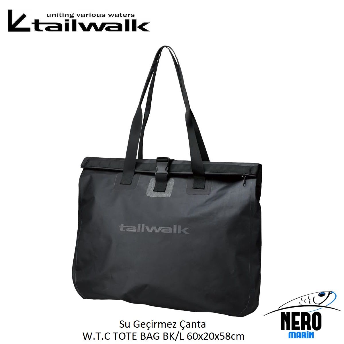 Tailwalk Su Geçirmez Çanta  W.T.C TOTE BAG BK/L 60x20x58cm