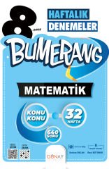 8.Sınıf Bumerang 32 Haftalık Matematik Denemeleri Günay Yayınları