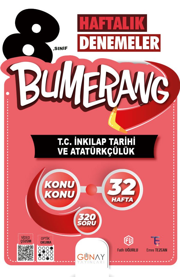 8.Sınıf Bumerang 32 Haftalık T.C. İnkılap Tarihi Ve Atatürkçülük Denemeleri Günay Yayınları