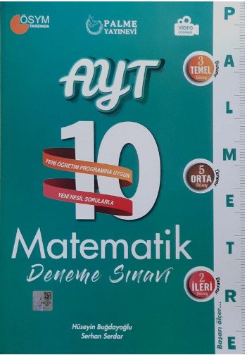 AYT Matematik Palmetre Video Çözümlü 10 Deneme Palme Yayınları