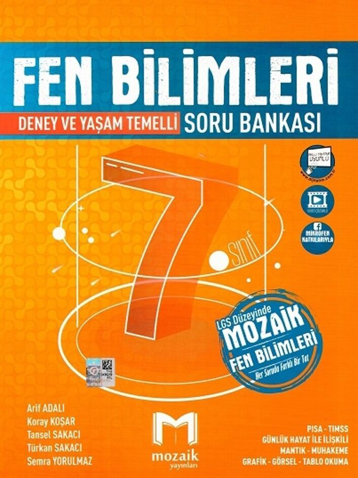 Mozaik Yayınları 7. Sınıf Fen Bilimleri Soru Bankası