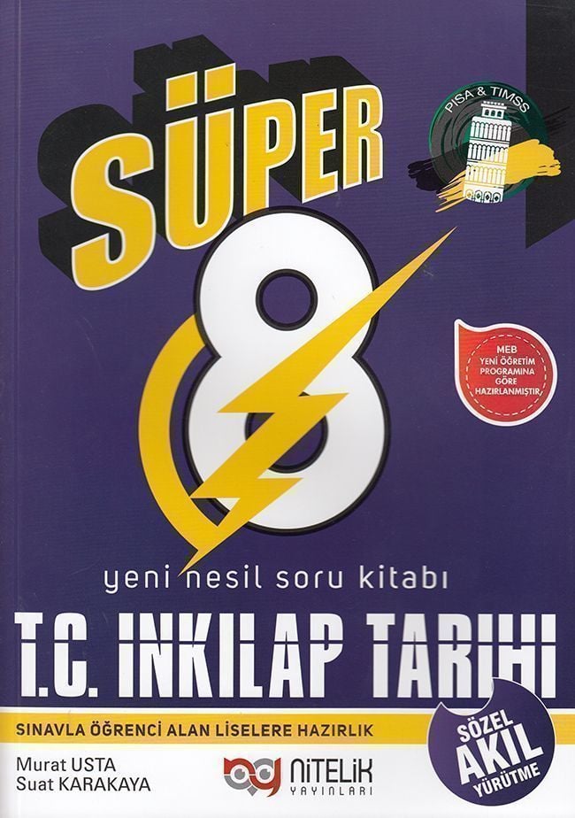 Nitelik Yayınları 8. Sınıf Süper T. C. İnkılap Tarihi ve Atatürkçülük Soru Kitabı
