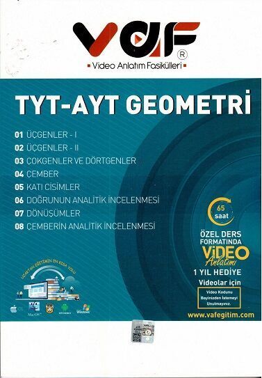 Vaf Yayınları TYT AYT Geometri Video Anlatım Fasikülleri