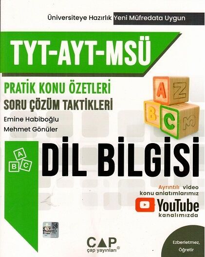 Çap Yayınları TYT AYT MSÜ Dil Bilgisi Konu Özetleri Soru Çözüm Taktikleri