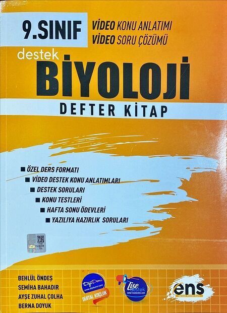 ENS Yayıncılık 9. Sınıf Biyoloji Defter Kitap