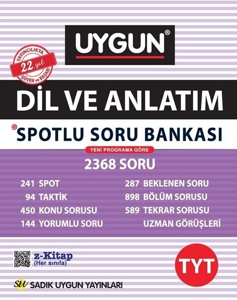 Sadık Uygun Yayınları TYT Dil ve Anlatım Spotlu Soru Bankası