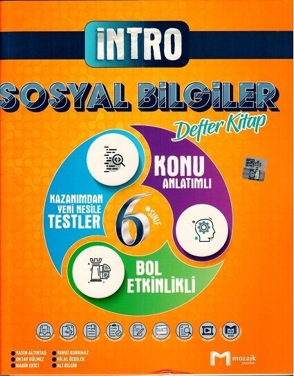 Mozaik Yayınları 6. Sınıf Sosyal Bilgiler İntro Defter Kitap