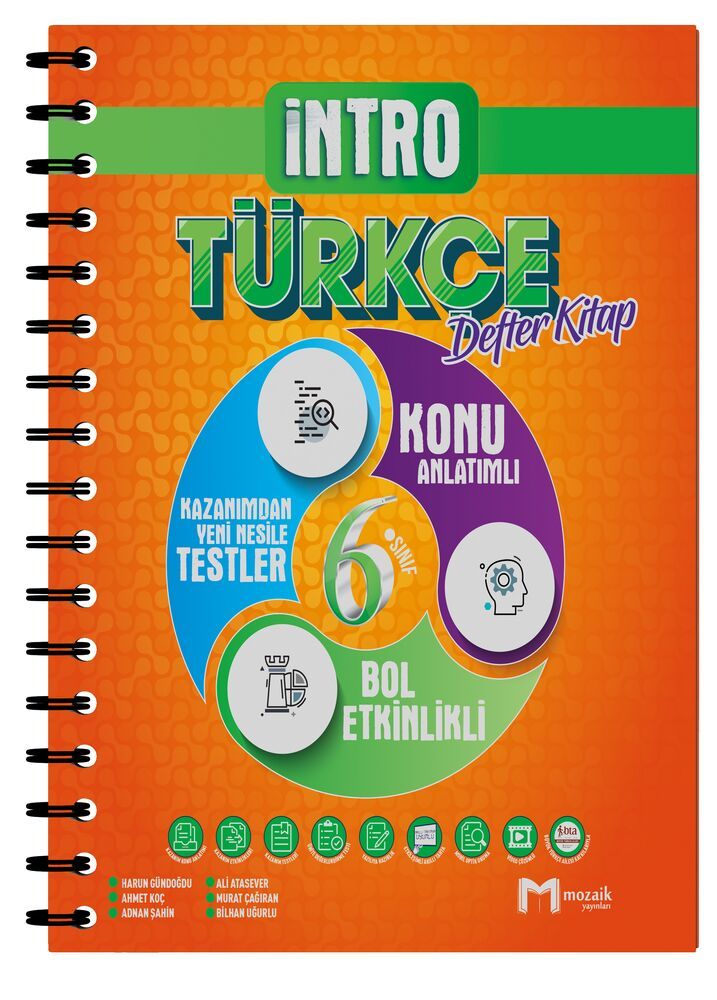 Mozaik Yayınları 6. Sınıf Türkçe İntro Defter Kitap