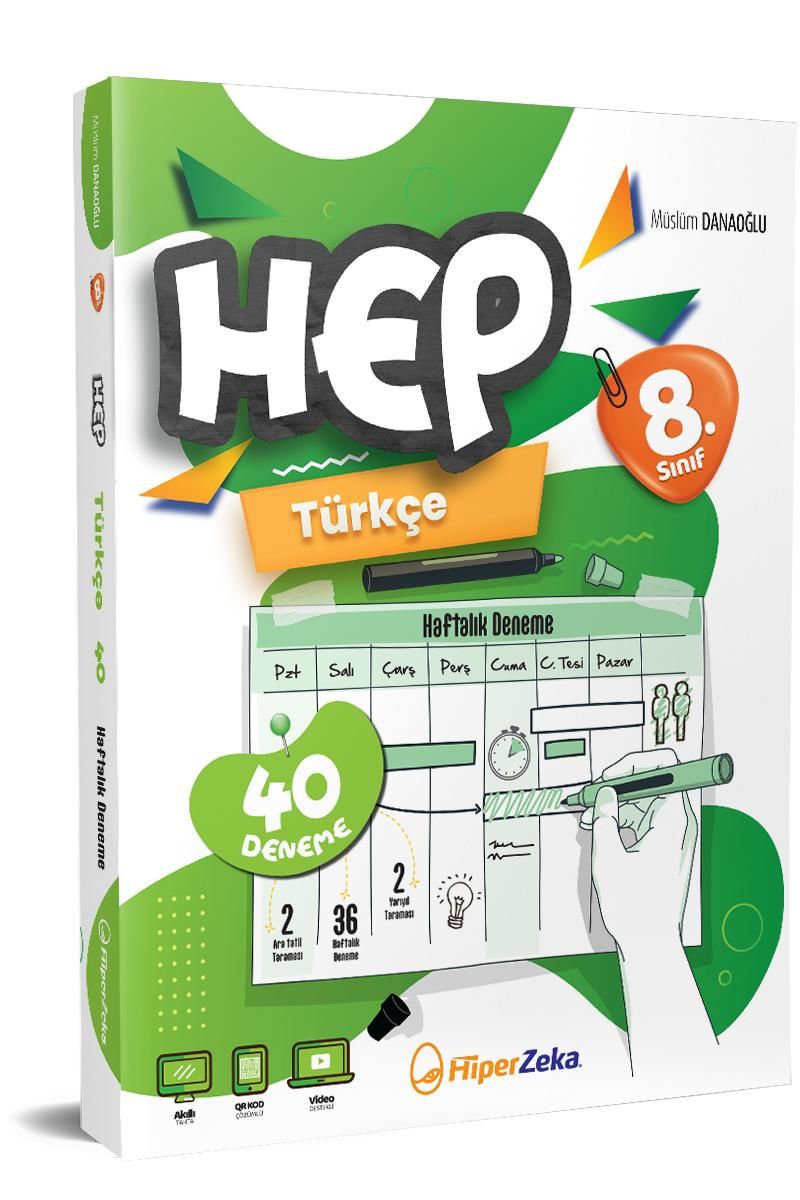 Hiper Zeka LGS 8. Sınıf Haftalık HEP Türkçe 40 Deneme