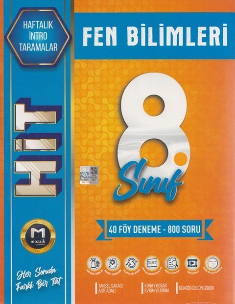 Mozaik Yayınları 8. Sınıf Fen Bilimleri İntro Hıt 40 Deneme