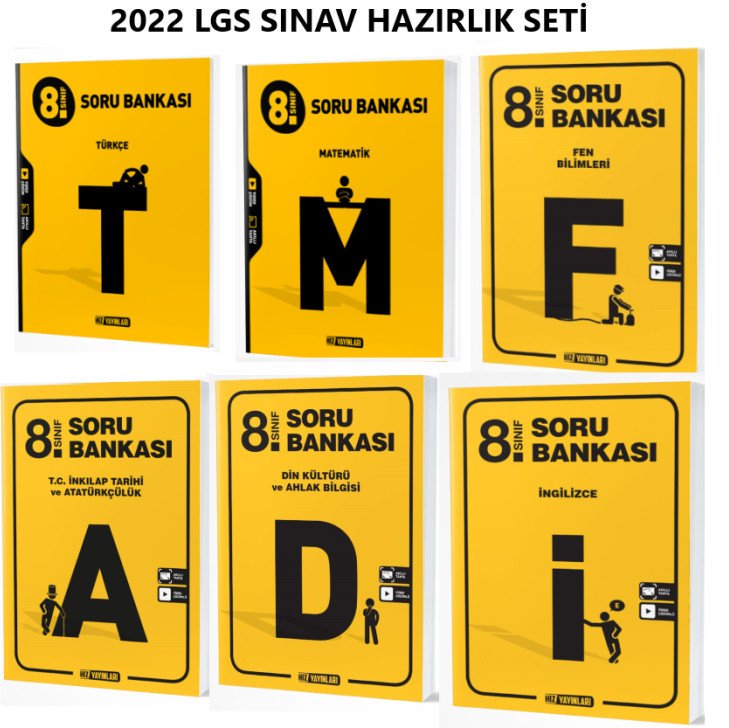 8.Sınıf Soru Bankası Seti 2022 Model (6 Kitap) Hız Yayınları