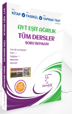 AYT Eşit Ağırlık Tüm Dersler Soru Bankası Karekök Yayınları